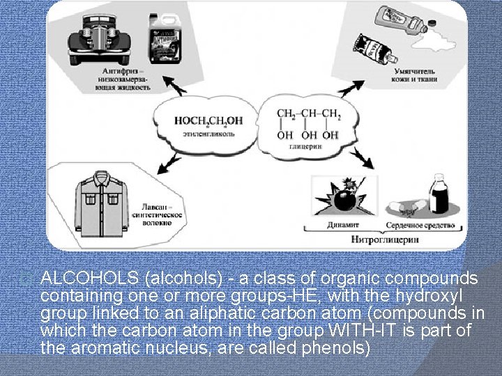 � ALCOHOLS (alcohols) - a class of organic compounds containing one or more groups-HE,