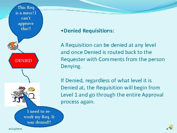 This Req is a mess! I can’t approve this!! DENIED • Denied Requisitions: A