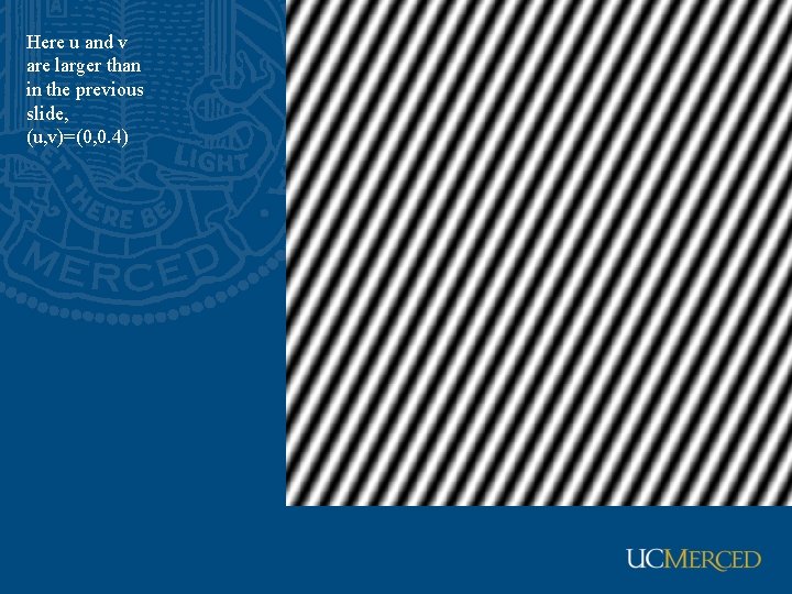 Here u and v are larger than in the previous slide, (u, v)=(0, 0.