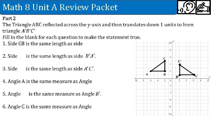 Math 8 Unit A Review Packet 