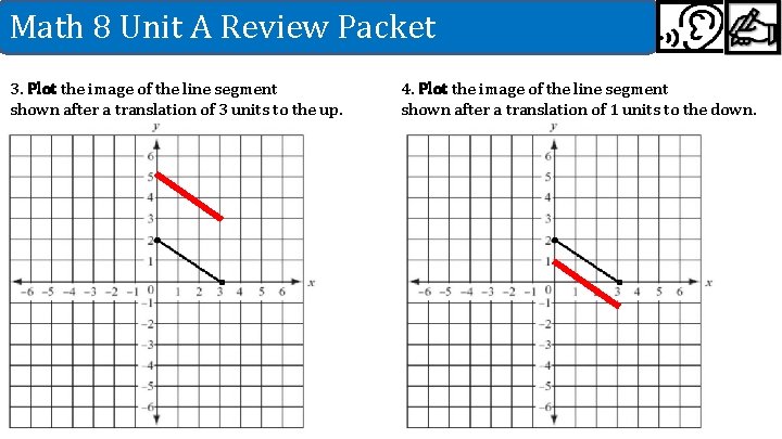 Math 8 Unit A Review Packet 3. Plot the image of the line segment