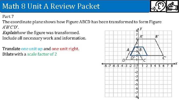 Math 8 Unit A Review Packet 