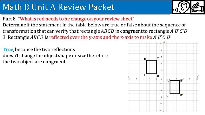 Math 8 Unit A Review Packet 