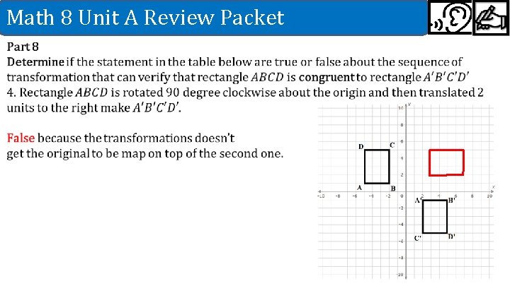 Math 8 Unit A Review Packet 