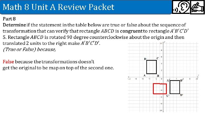 Math 8 Unit A Review Packet 