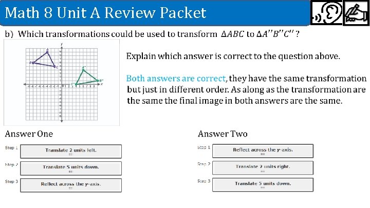 Math 8 Unit A Review Packet 