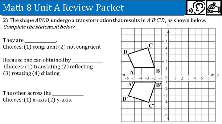 Math 8 Unit A Review Packet 