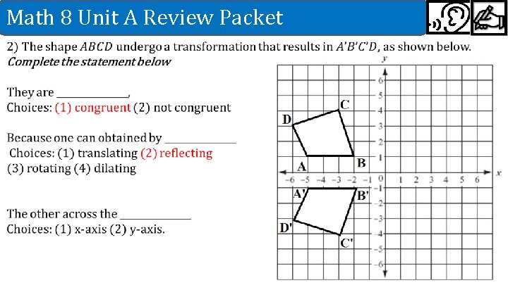 Math 8 Unit A Review Packet 