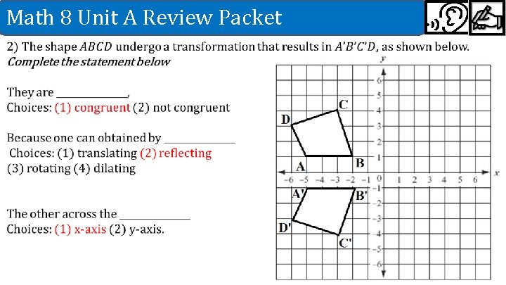 Math 8 Unit A Review Packet 