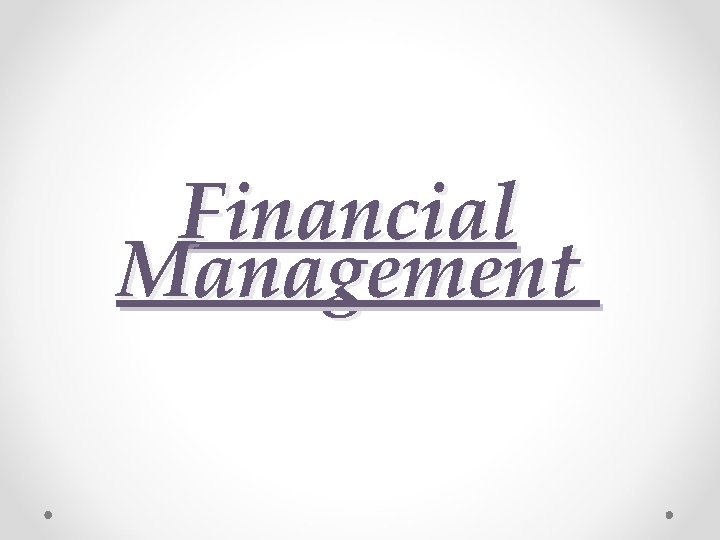 Financial Management 