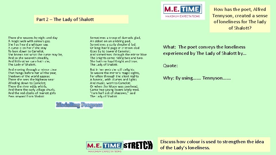 How has the poet, Alfred Tennyson, created a sense of loneliness for The lady