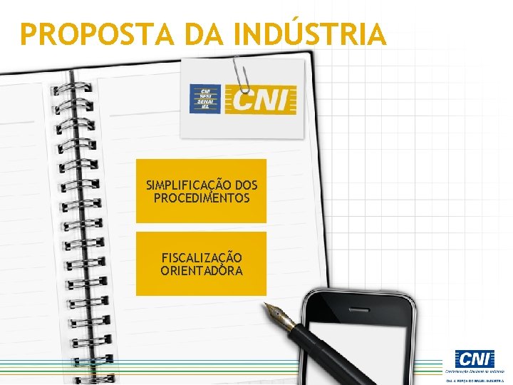 PROPOSTA DA INDÚSTRIA SIMPLIFICAÇÃO DOS PROCEDIMENTOS FISCALIZAÇÃO ORIENTADORA 