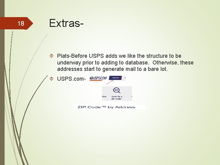 18 Extras Plats-Before USPS adds we like the structure to be underway prior to