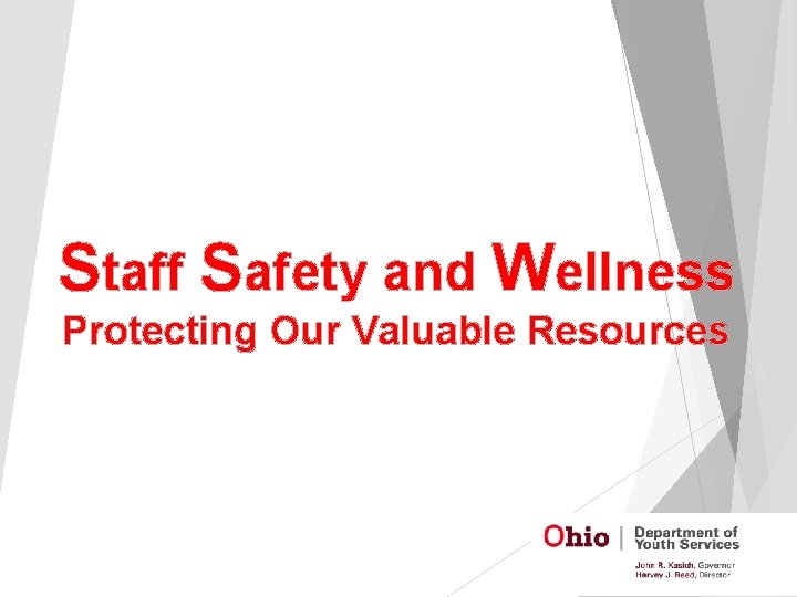 Staff Safety and Wellness Protecting Our Valuable Resources 