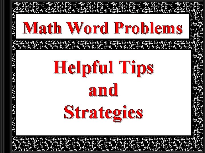 Math Word Problems Helpful Tips and Strategies 