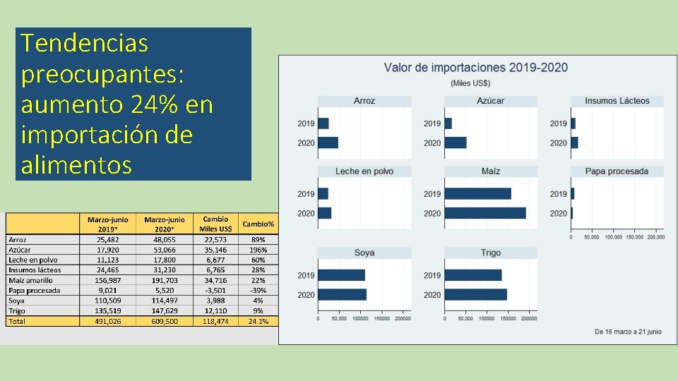 Tendencias preocupantes: aumento 24% en importación de alimentos 