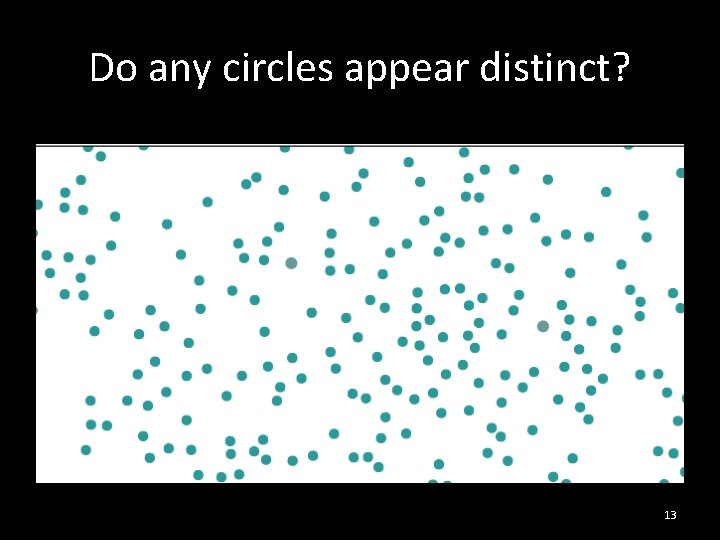 Do any circles appear distinct? 13 