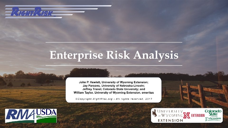 Enterprise Risk Analysis 