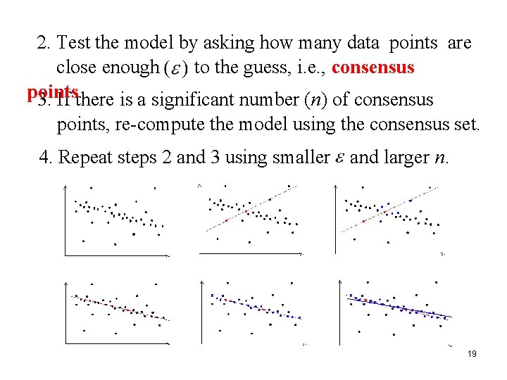 2. Test the model by asking how many data points are close enough to