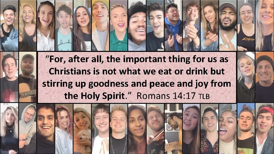 “For, after all, the important thing for us as Christians is not what we