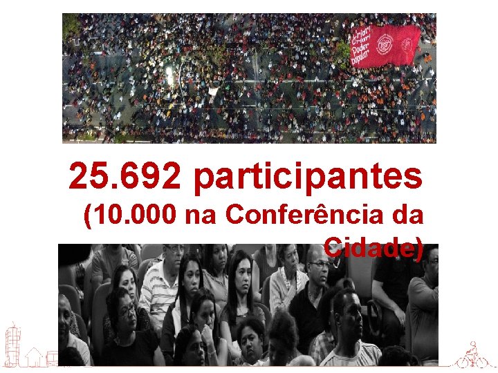 25. 692 participantes (10. 000 na Conferência da Cidade) 