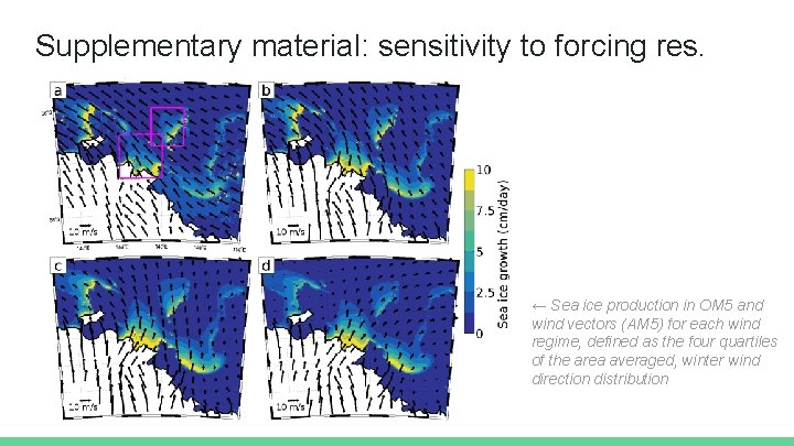 Supplementary material: sensitivity to forcing res. ← Sea ice production in OM 5 and