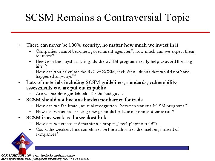 Supply Chain Security Management European Views Supply Chain