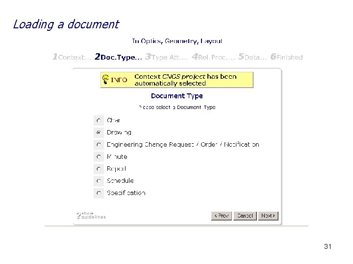 Loading a document 31 