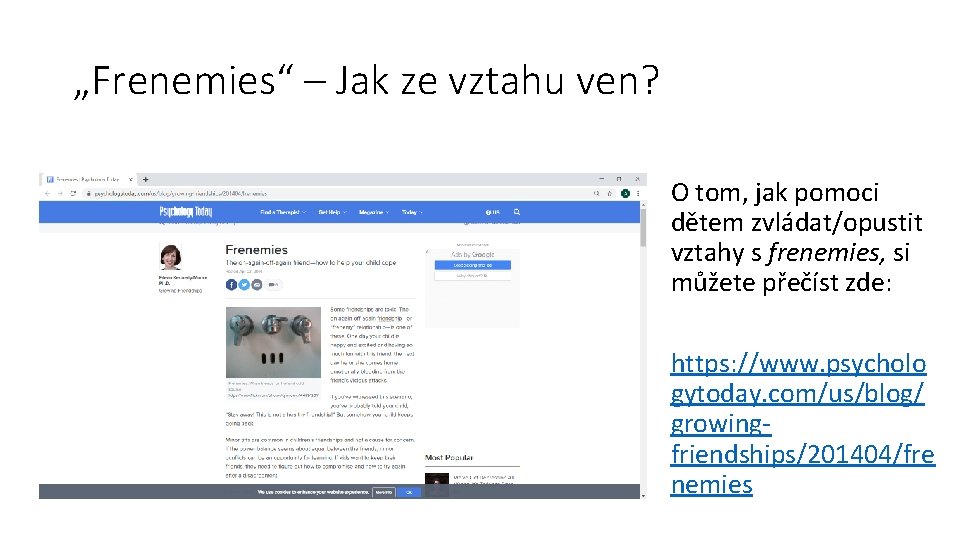 „Frenemies“ – Jak ze vztahu ven? O tom, jak pomoci dětem zvládat/opustit vztahy s