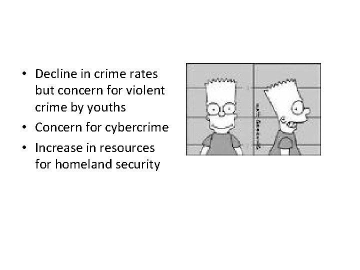  • Decline in crime rates but concern for violent crime by youths •