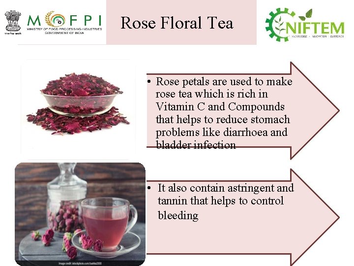 Rose Floral Tea • Rose petals are used to make rose tea which is