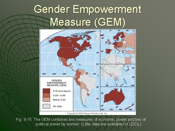 Gender Empowerment Measure (GEM) Fig. 9 -15: The GEM combines two measures of economic