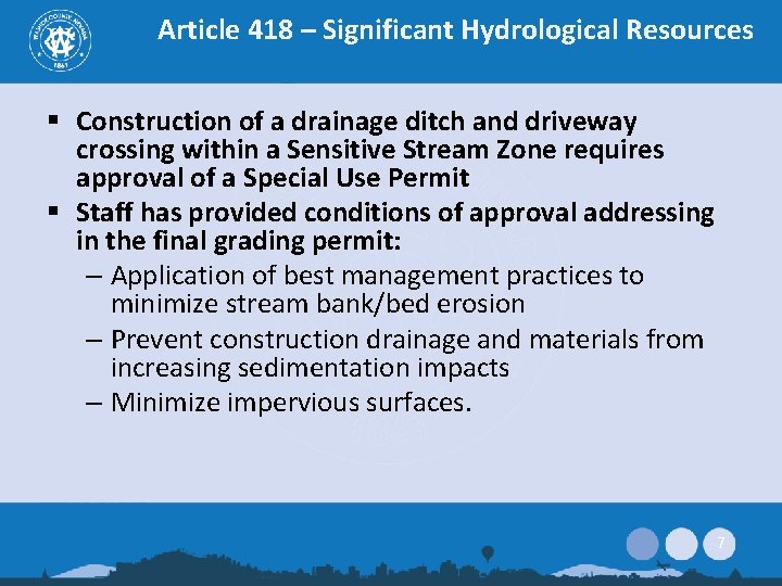 Article 418 – Significant Hydrological Resources § Construction of a drainage ditch and driveway