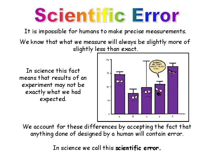 It is impossible for humans to make precise measurements. We know that we measure