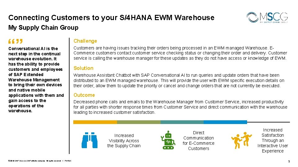 Connecting Customers to your S/4 HANA EWM Warehouse My Supply Chain Group Challenge Conversational