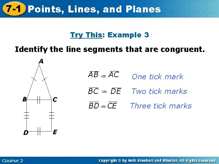 7 -1 Points, Insert Lesson Title. Planes Here Lines, and Try This: Example 3