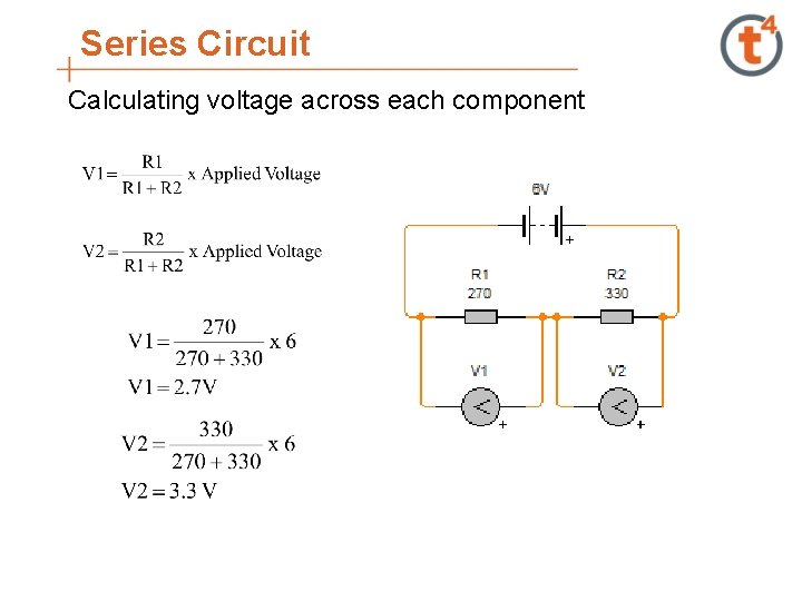 Series Circuit Calculating voltage across each component 