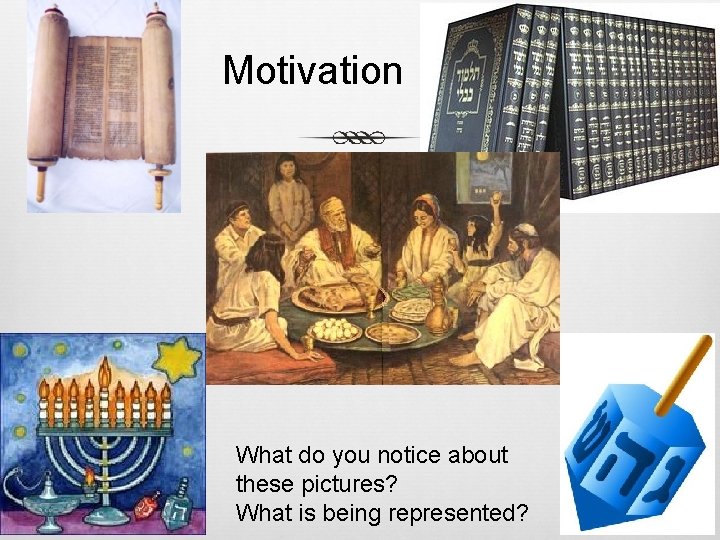 Motivation What do you notice about these pictures? What is being represented? 