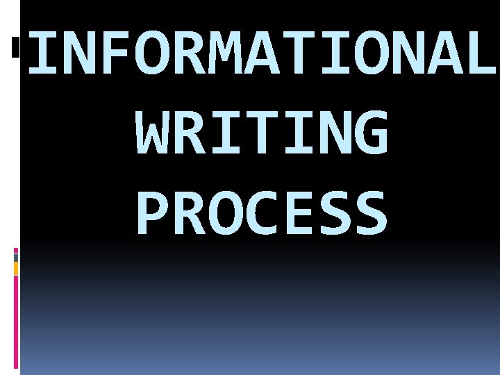 INFORMATIONAL WRITING PROCESS 