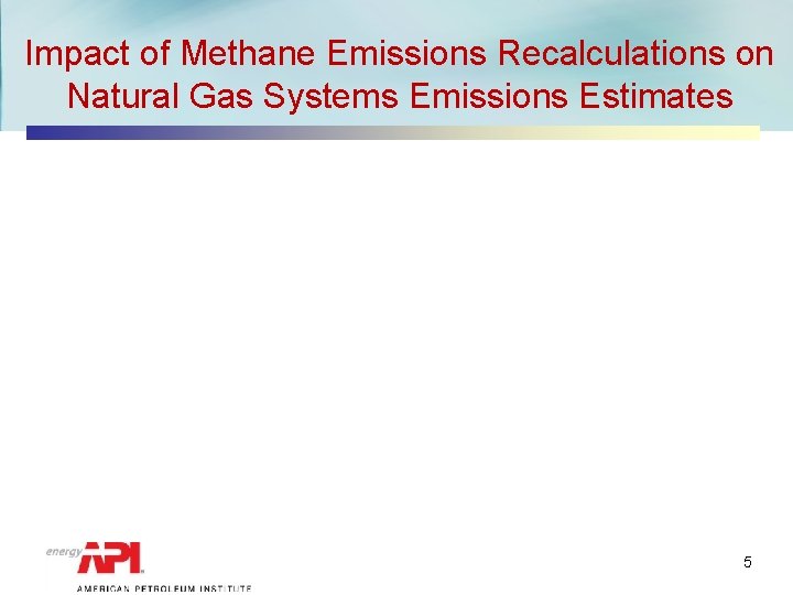 Impact of Methane Emissions Recalculations on Natural Gas Systems Emissions Estimates 5 