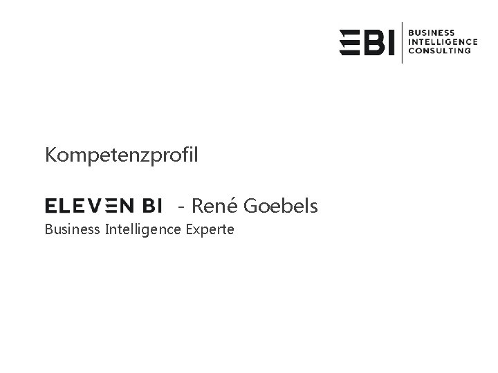 Kompetenzprofil - René Goebels Business Intelligence Experte 