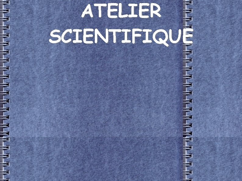 ATELIER SCIENTIFIQUE 