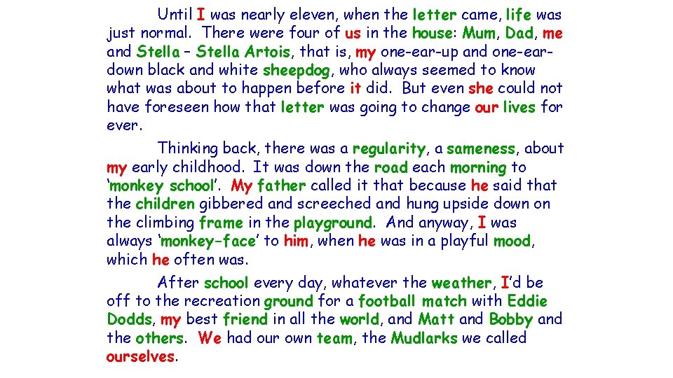 Until I was nearly eleven, when the letter came, life was just normal. There