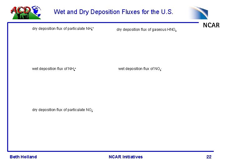 Wet and Dry Deposition Fluxes for the U. S. dry deposition flux of particulate