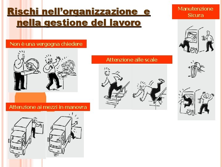 Rischi nell’organizzazione e nella gestione del lavoro Non è una vergogna chiedere Attenzione alle