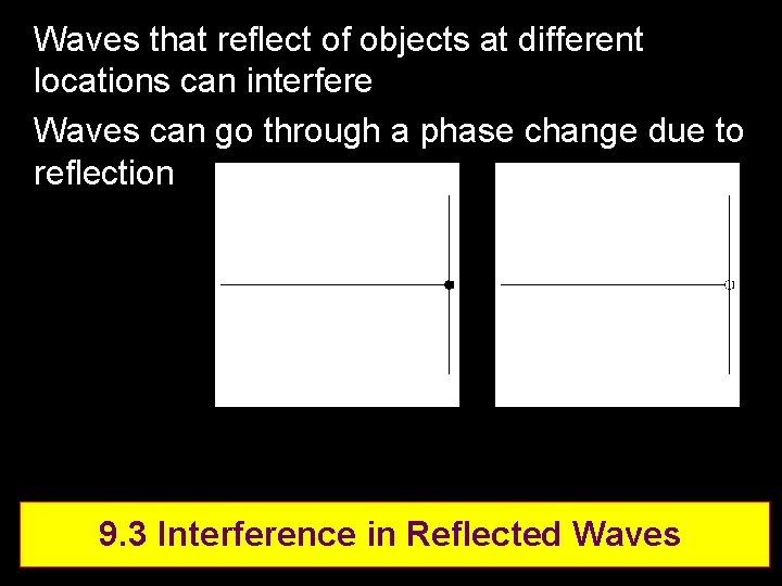 Waves that reflect of objects at different locations can interfere Waves can go through