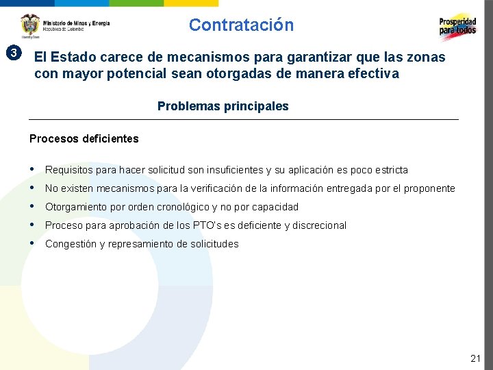 Contratación 3 El Estado carece de mecanismos para garantizar que las zonas con mayor