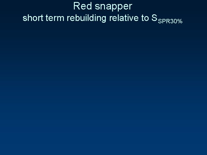 Red snapper short term rebuilding relative to SSPR 30% 