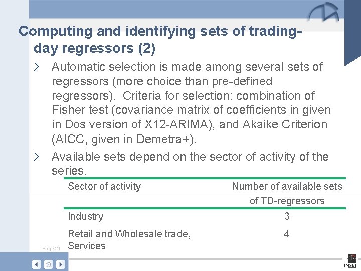 Computing and identifying sets of tradingday regressors (2) › Automatic selection is made among