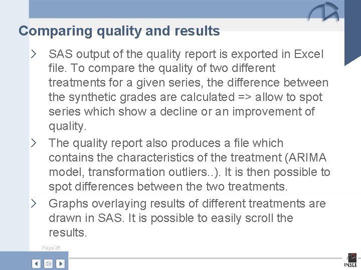 Comparing quality and results › SAS output of the quality report is exported in